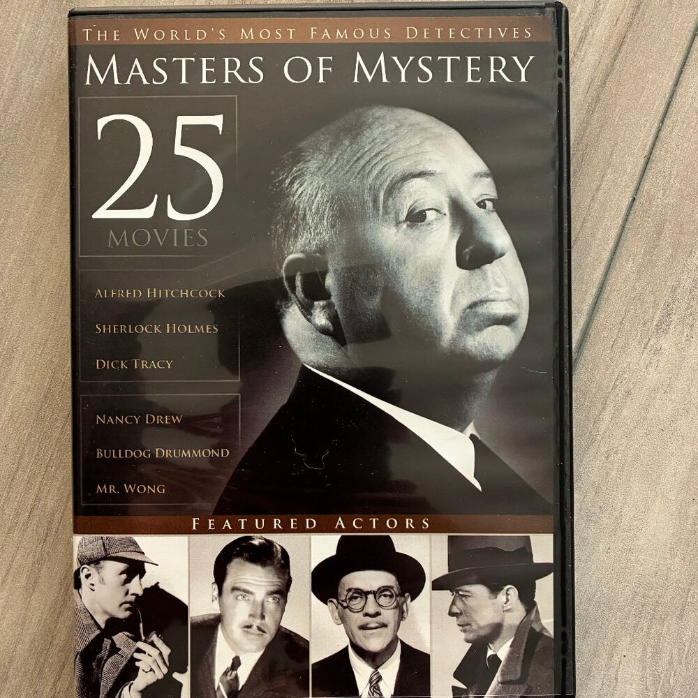 DVD: Masters of Mystery, 25 Movies Including Alfred Hitchcock, Sherlock Holmes +